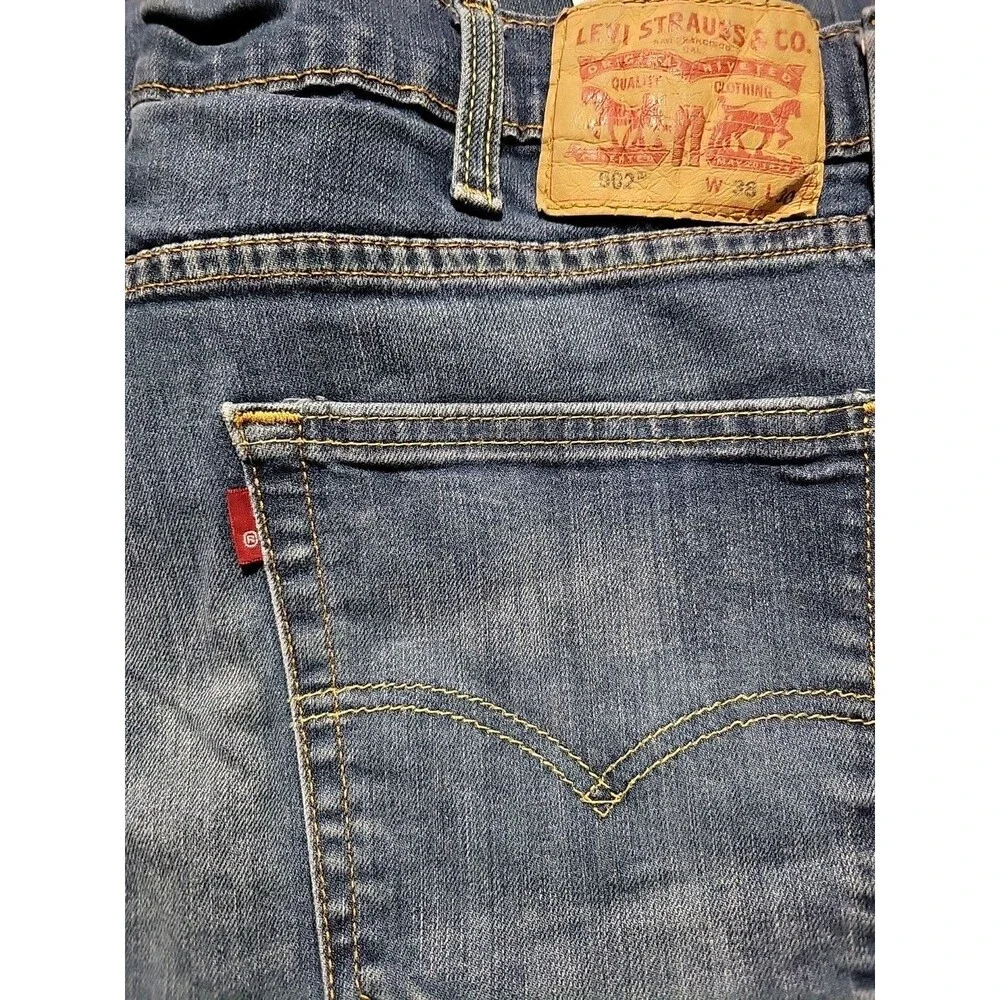 Levi's 502 Regular Taper Stretch Denim  Blue Jeans  Size Men's 38x30 Water  less